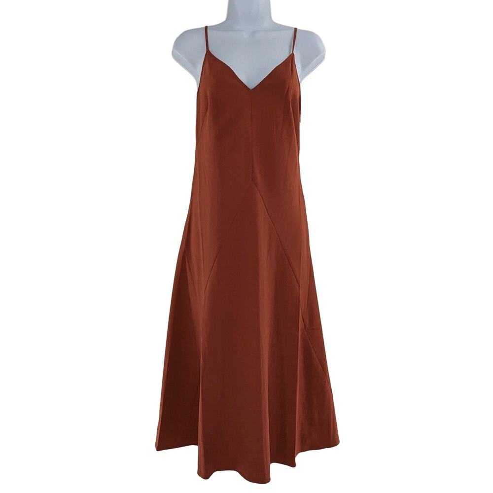 Thakoon Rust Sleeveless Midi Slip Dress Size 2 - Picture 7 of 16